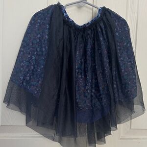 Floral Sheer girls Black and Blue Skirt with flowers